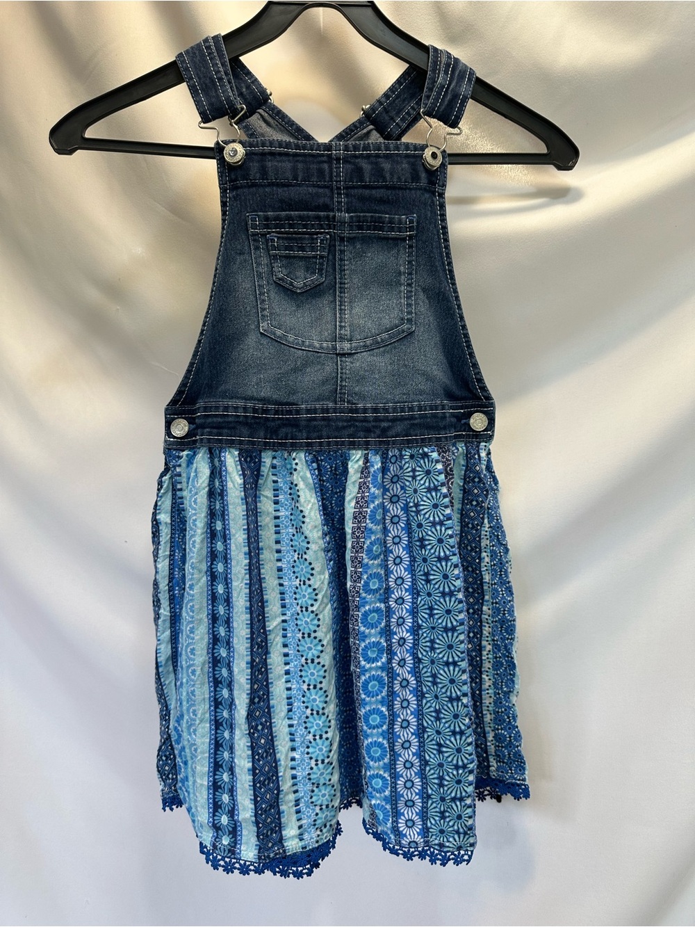 Jordache Denim Bib Dress with Blue Skirt